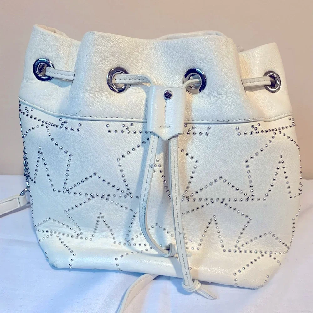 Jimmy Choo * CLOSET CLEANOUT* JC Sofia Studded Leather Tote with drawstring - Picture 2 of 8